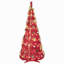 Arbre de Noël 6 pi avec 150 lumières DEL blanc chaud, ornements inclus - 4 rubans, arc, fleurs, flocons de neige, pommes de pin et boules - Assemblage facile et décoration de Noël peu encombrante-1603490475-1603490474
