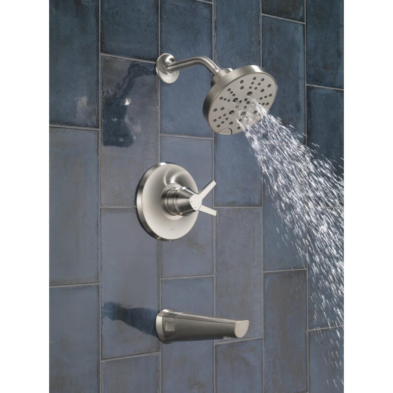Galeon Tub and Shower Faucet, Lumicoat Stainless