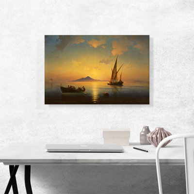 «The Bay of Naples 1841» par Ivan Aivazovsky, reproduction d'art sur toile tendue