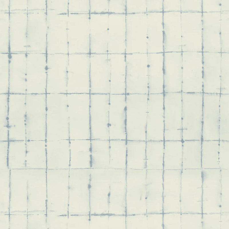 Wash Grid - Wallpaper, Pale Mineral Blue, Peel & Stick, Self-Adhesive