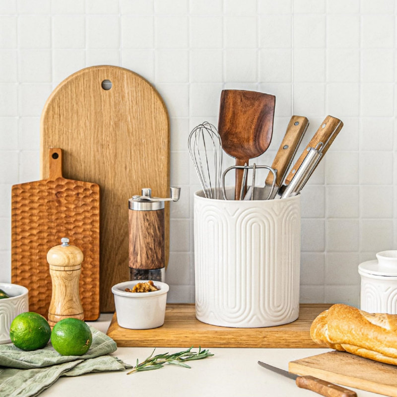 Ceramic / Porcelain Round Utensil Crock