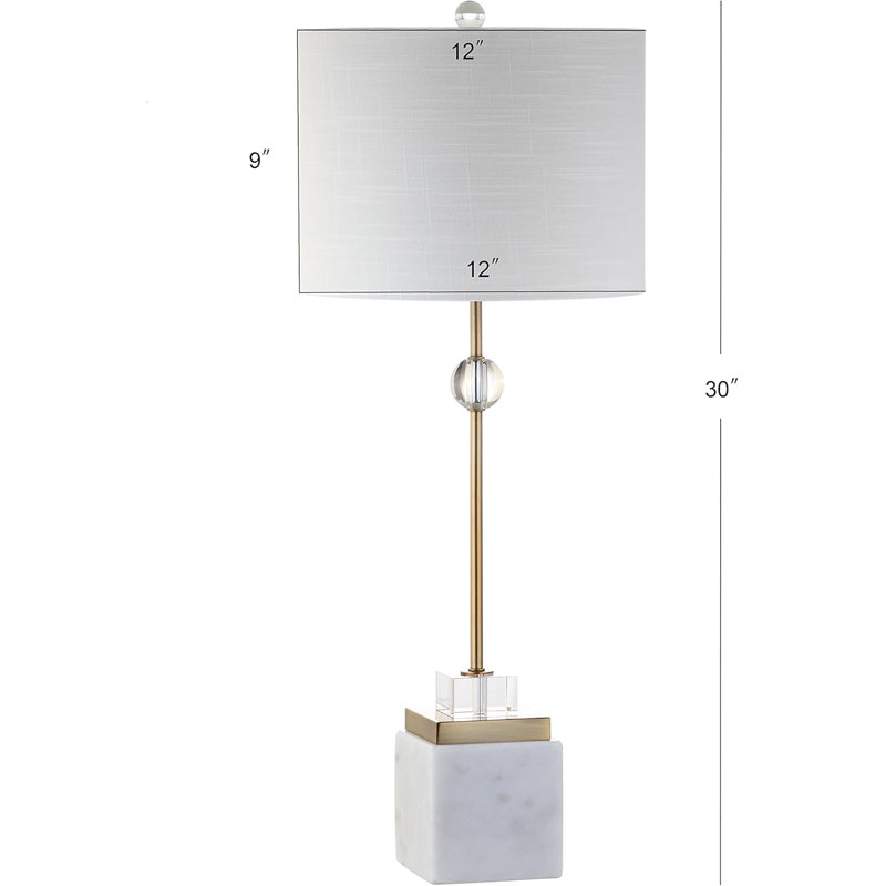 Led Table Lamps Set Of 2 - 30" Marble/Crystal Bedside Desk Lamps For Bedroom