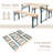 Picnic Table Bench Set of 3, Foldable Wooden Picnic Table with Benches, Outdoor Dining Table with Metal Frame, Picnic Folding Table for Patio, Lawn, Garden