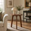 Table d'appoint ronde, table de bout en bois massif à 3 pieds, petite table d'appoint moderne pour le salon, table de chevet compacte pour les petits espaces