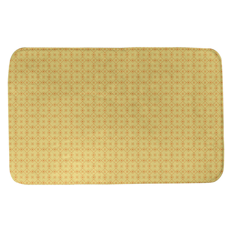 Bueschel Memory Foam Non-Slip Bath Rug, 17" W x 24" L, Yellow/Orange