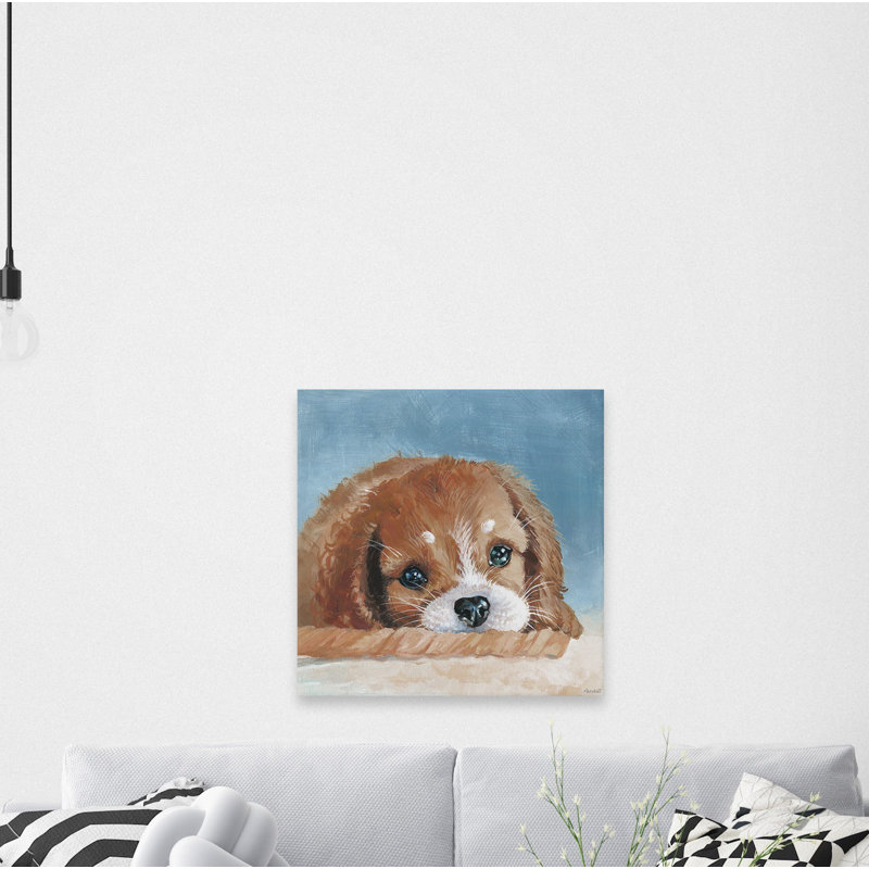 Teary-Eyed Pup - Wrapped Canvas Painting, 45cm H x 45cm W x 2cm D