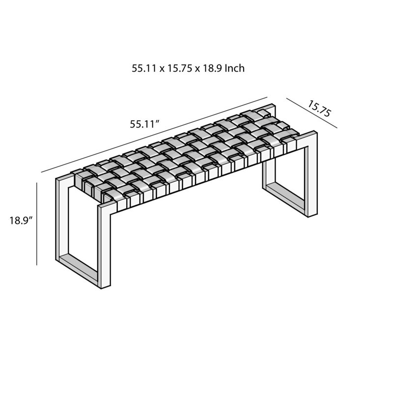Orcutt Genuine Leather Upholstered Bench