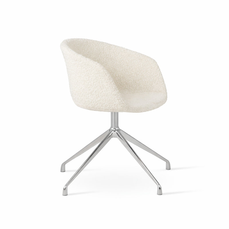 Fauteuil pivotant Tribeca Spider, Poli, Blanc cassé