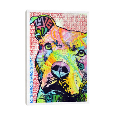 Thoughtful Pit Bull This Years by Dean Russo - Print on Canvas