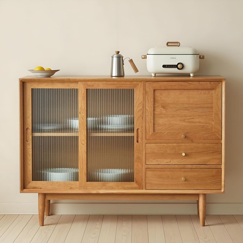 Buffet de rangement multifonctionnel en bois massif, H 37,41 po x l 51,18 po x P 15,74 po