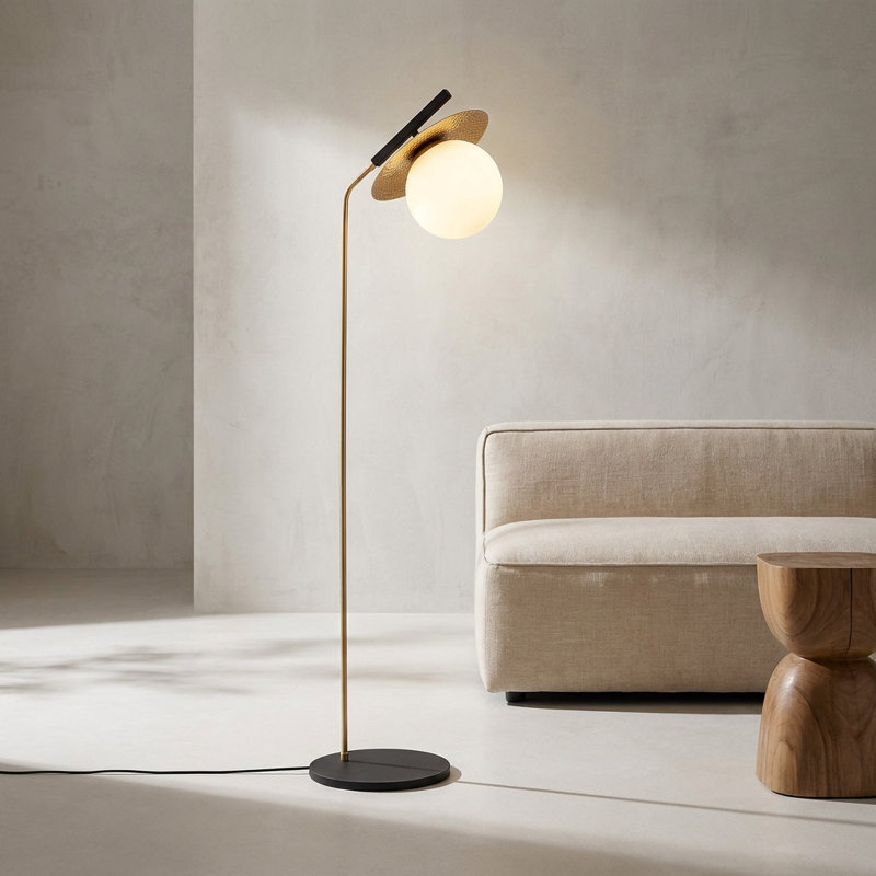 Single Bell Shade Modern Floor Lamp
