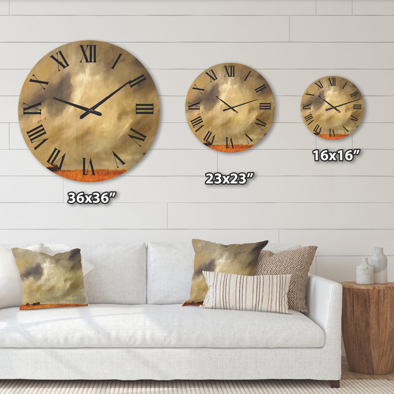 Horloge murale désert en ciel nuageux à Washington I, Très grand