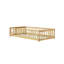 Lit de plancher avec clôture et porte, lit de plancher en bois d'hévéa avec garde-corps de sécurité