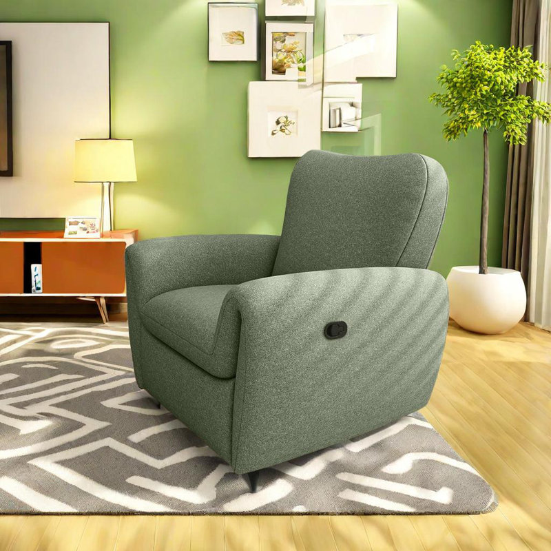 Fauteuil inclinable pivotant rembourré Noleen, Vert clair