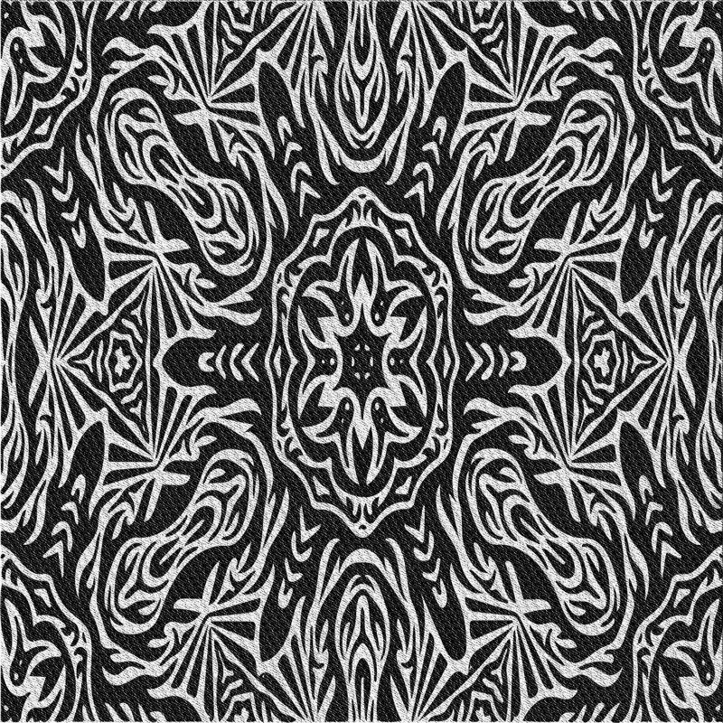 Tapis gris/brun tissé à la machine, Carré 4 pi