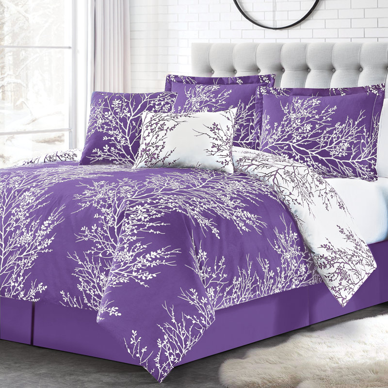 King Purple Microfiber Reversible Comforter Set