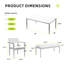 Ensemble de salle à manger 6 pièces en aluminium pour patio, ensemble de salle à manger moderne comprenant 4 chaises et 1 banc de salle à manger Sunbrella