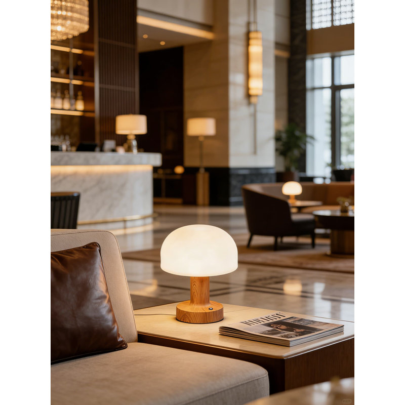 Cordless Table Lamp With Stepless Dimming & 3 Color Modes, Mid-Century Modern Mushroom Design, Rechargeable Battery Operated Nightstand Lamp For Bedroom, Living Room, And Office