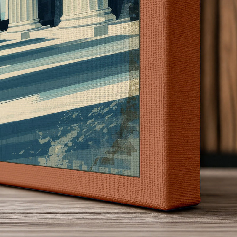 Columns and Sky Modern - Wrapped Canvas, 36x24 - 91.4 x 61.0 cm, Terracotta Border