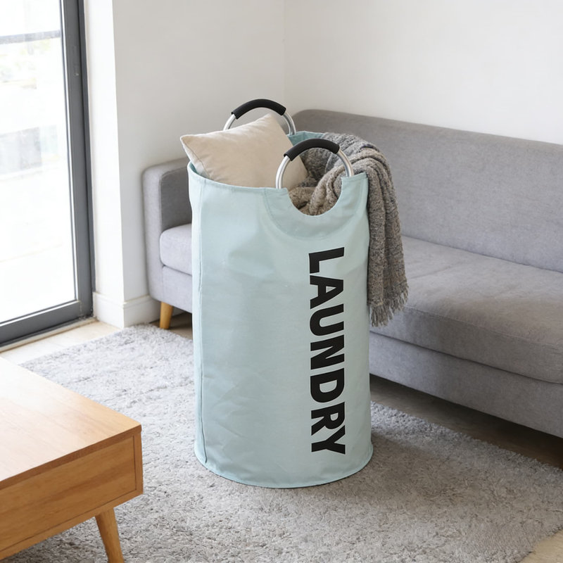 Ensemble de deux pièces, panier à linge pliable avec poignées, panier à linge en tissu de grande capacité pour la salle de bain, bac à linge portable pour les vêtements sales