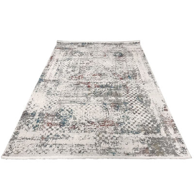 7x10 Red and Blue Turkish Antep Rug