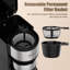 Cafetière à portion unique RAINBEAN, programmable, démarrage / arrêt automatique avec minuterie, 14 oz, infusion rapide 700 W, noir