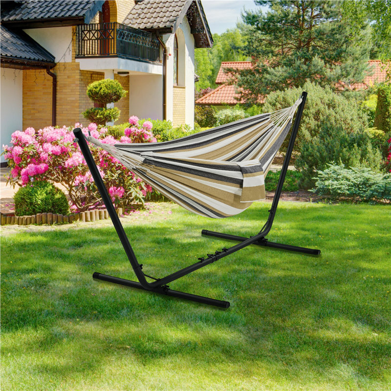 Double Classic Hammock with Stand, Desert Stripe