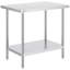 Table de préparation en acier inoxydable, 24 x 36 x 34 pouces, capacité de charge de 750 lb avec 3 niveaux de hauteur réglables