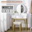 Ensemble coiffeuse avec miroir rond Everly Quinn