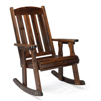 42 In. Fir Wood Patio Rocking Chair
