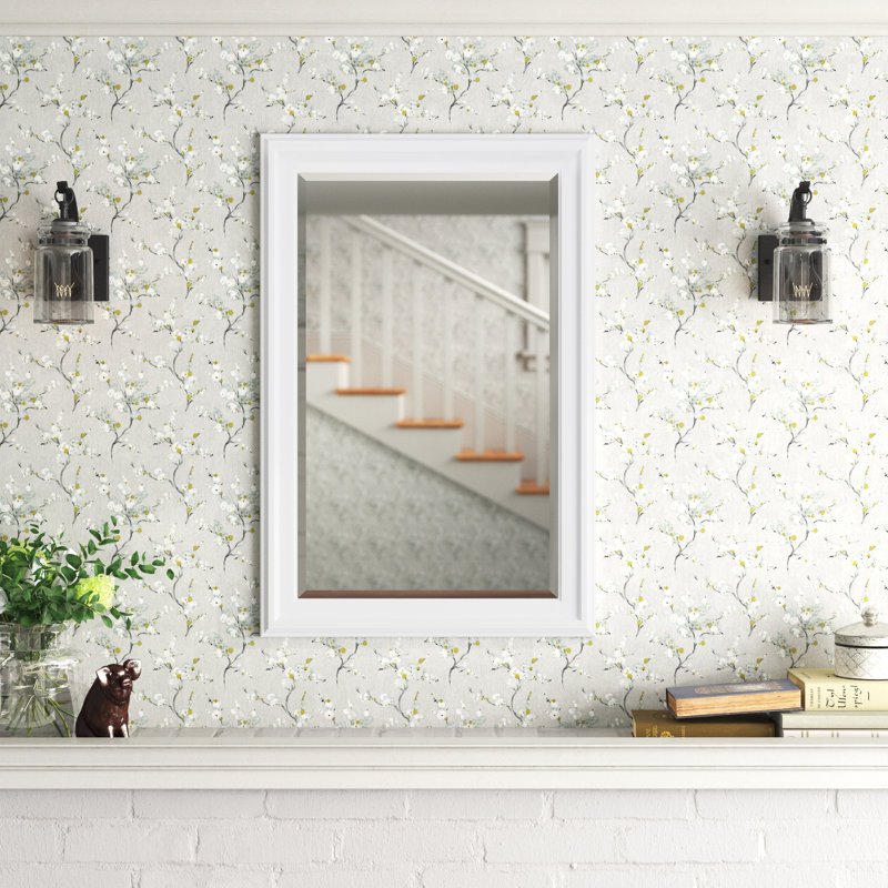 Mora Solid Wood Rectangle Mirror, White