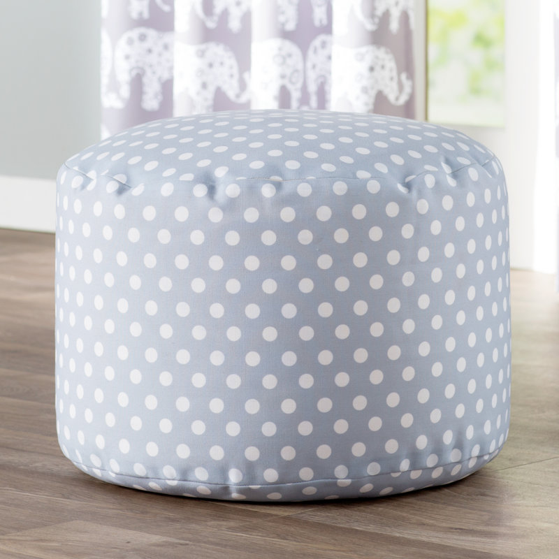 Aadil Upholstered Pouf, Light Gray 100% Polyester