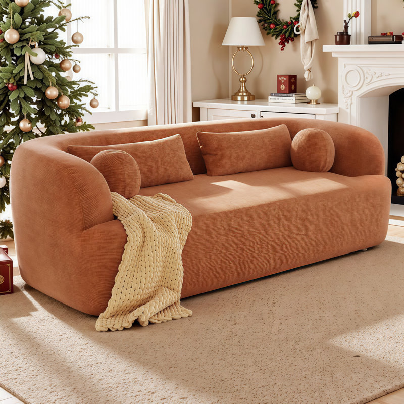Canapé de luxe sans nuage - livraison compressée, aucun assemblage requis | Design moderne sans cadre avec coussins, Orange