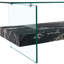 Table basse rectangulaire flottante double couche, pieds en verre noir, pieds en verre noir-847361598