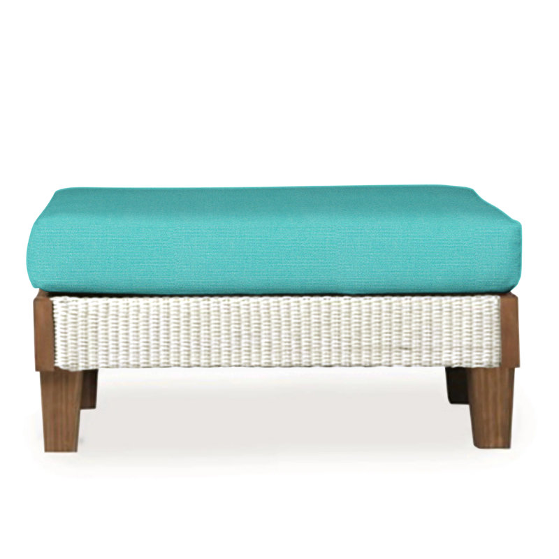 Catalina Outdoor Ottoman, Consider Indigo, Antique White
