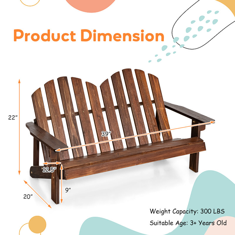Chaise Adirondack d'extérieur en bois Calvino, Café