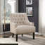 Chaise d'appoint moderne capitonnée à boutons, revêtement de salon en bois massif de chenille pour adultes