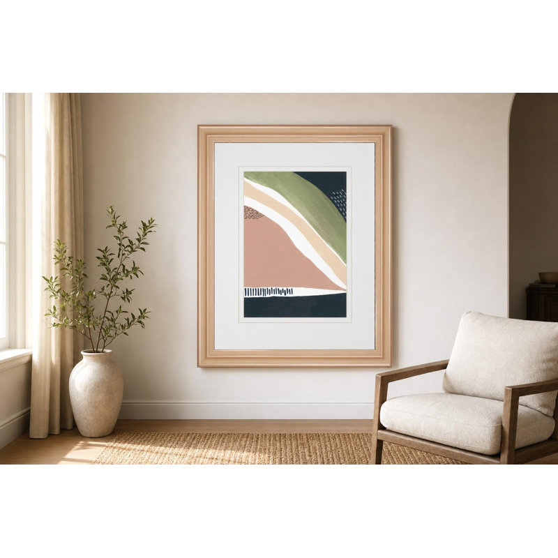 Simple Marks IV Wall Art - 34" x 40" - Tan Frame