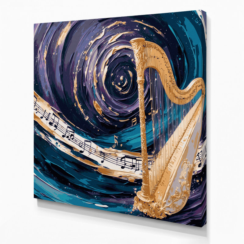 Art musical sur toile, H 16 po x l 16 po