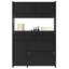 Kitchen Cabinet With Led, 5 Doors And 2 Drawers Black