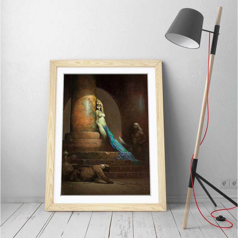 Egyptian Queen Frank Frazetta - Single Picture Frame Print on Canvas, Black, 64cm H x 47cm W