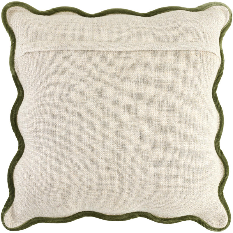 Becki Owens X Livabliss Caliza Accent Pillow, Pillow Cover Only - No Insert, Square 20'', Cream/Green