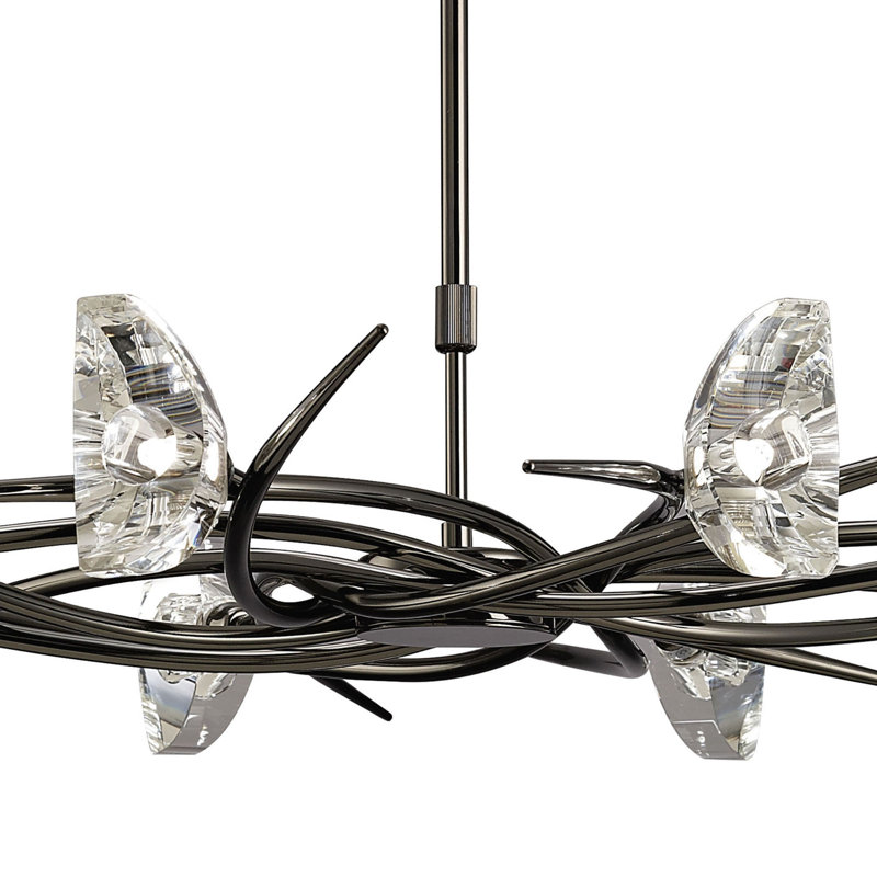 Drossett 8 - Light Unique/Statement Pendant, Black Chrome