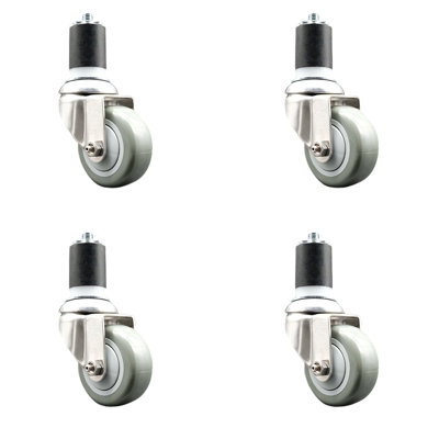 Polyurethane Swivel Expanding Stem Caster Set