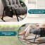 Fauteuil à bascule Papasan surdimensionné avec accoudoirs bas, coussin en velours côtelé doux et poche de rangement, structure métallique robuste, idéale pour l'intérieur et l'extérieur (chambre, salon, terrasse), gris-1703121610