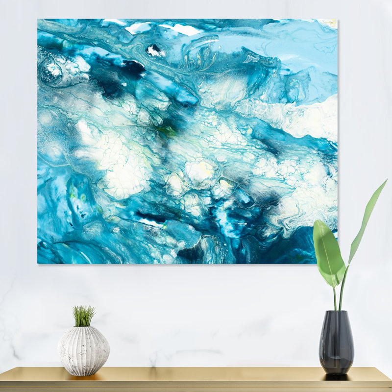 Liquide bleu univers - peinture sur toile, Toile tendue, H 24 po x l 32 po