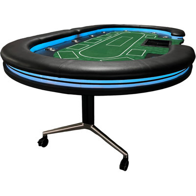 INO Design 95" Foldable Poker Table For 10 Players Casion Game Style With Wheels LED, Green