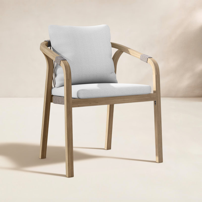 Fauteuil de patio avec coussin Joly Wheeler, Beige