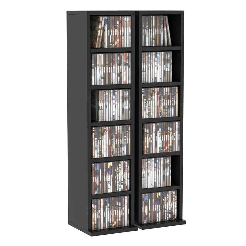 88.5cm H Media Shelves, Black