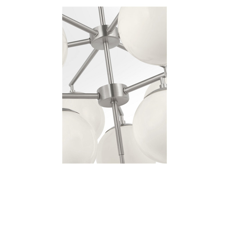 Lustre à dix lumières Nube, Nickel brossé, Non